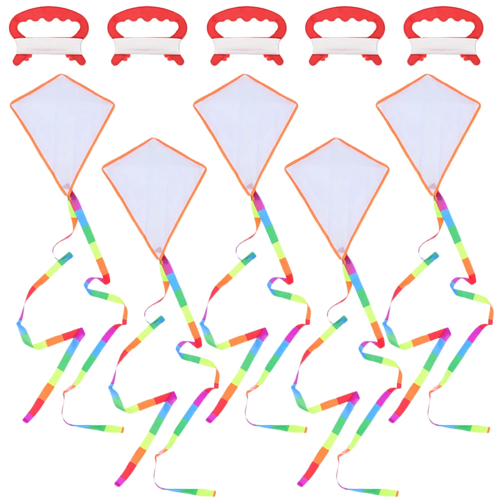 

5 Sets Blank Kite Teaching Kite DIY Kite Making Toy Interactive Painting Kite For Kid Blank DIY Kite Handdrawn Colored Accessory
