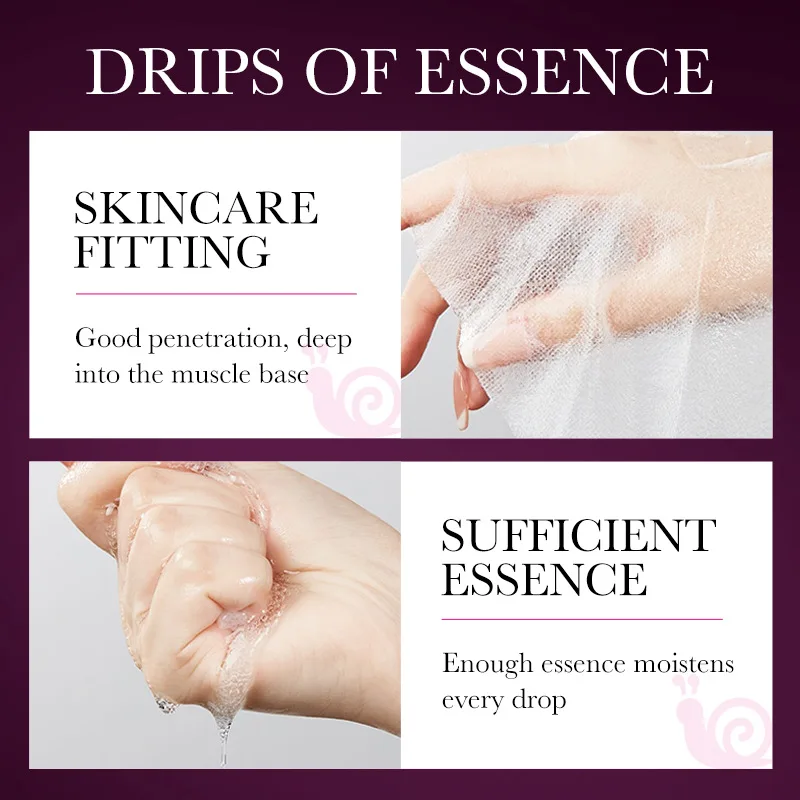 10pcs SADOER Snail Collagen Facial Masks Firming Moisturizing Brightening Hydrating Face Mask Beauty Face Skin Care Products