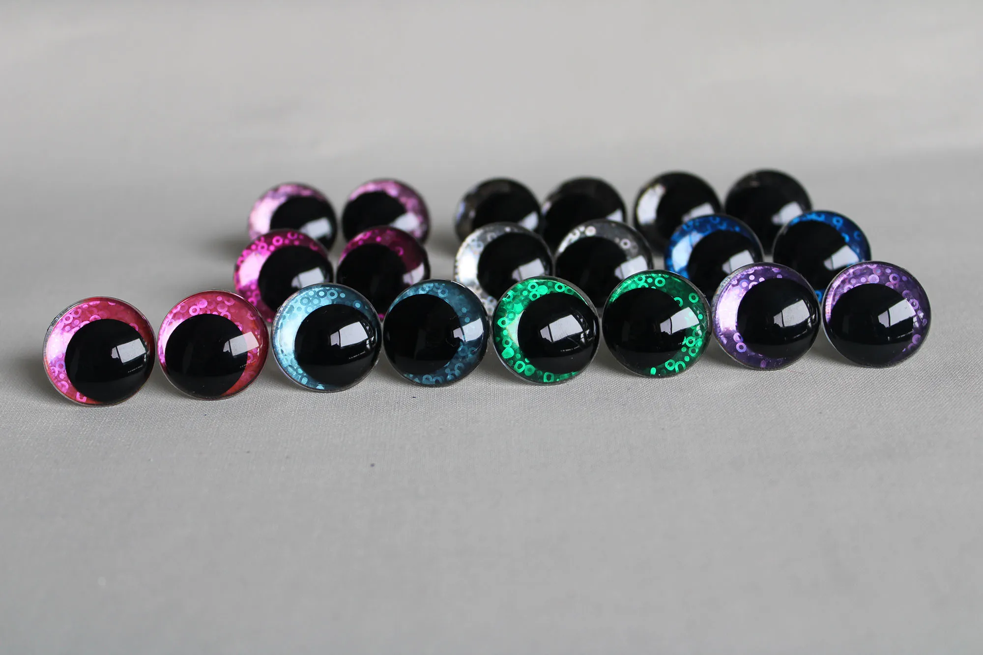 14mm 16mm 18mm 23mm 28mm comical Round glitter toy eyes 20pcs for PLUSH CRAFT