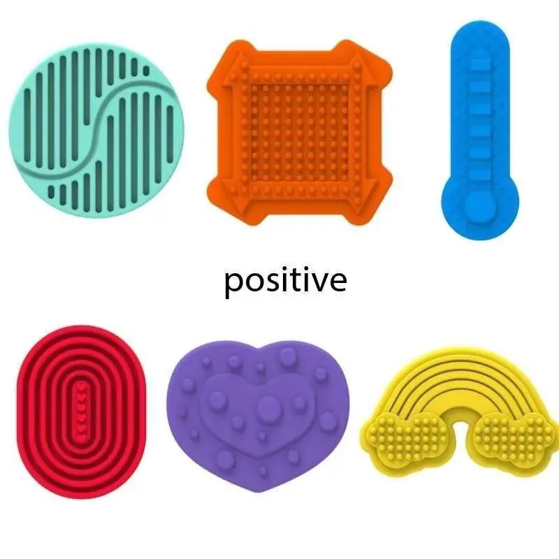 6PCS Fidget Toys Adults Sensory Silicone Stone Textured for Autism Kids Calming Down Fidget Stress Relief Fingers Activity Toys