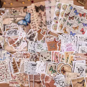 453Pcs Vintage Stickers for Journaling Scrapbooking Supplies Ephemera Pack  with Scrapbook Papers Retro People Scrapbook Stickers