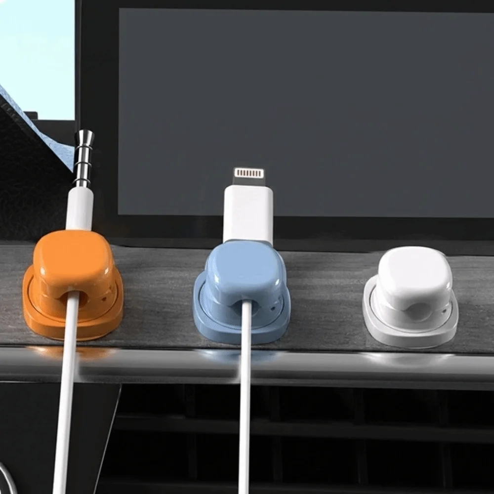 6pcs 접착식 데스크탑 케이블 정리기 회전식 벽걸이형 책상 아래 와이어 홀더 미끄럼 방지 조절 가능 코드 케이블 정리기