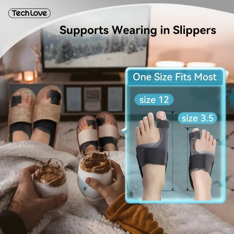 Tech Love Hallux Valgus Corrector Toe Straightener for Toe Alignment and Bunion Pain Relief Foot Care Tools