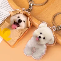 Customized keychain cartoon photo customization anime pendant hologram personalized car keychain real person photo production