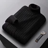 AutumnTurtleneck Knitted Sweater Outdoor Solid Color Pullover Streetwear Winter Warm Lightweight Basic twist sweaters men 2