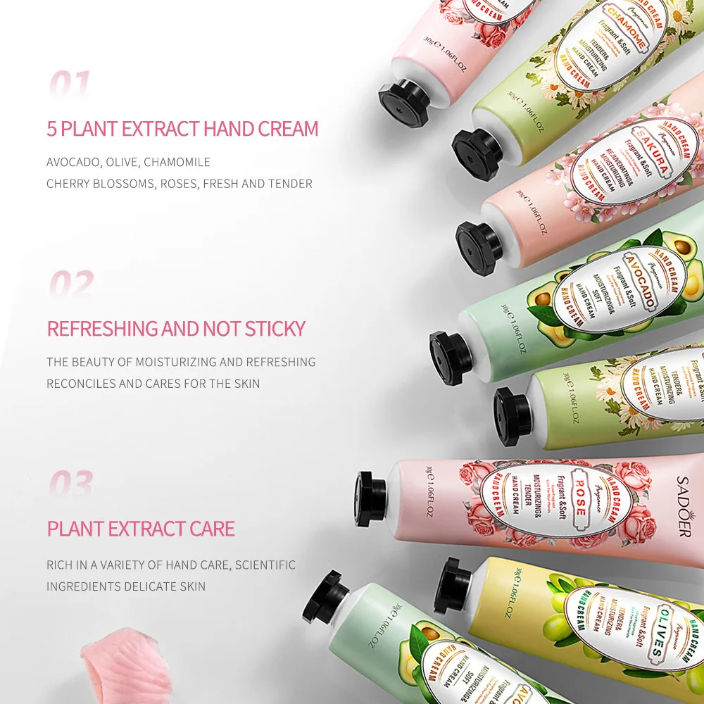 Luxurious Avocado Sakura Fragrant Hand Cream Set - Nourishing & Moisturizing Skincare Collection