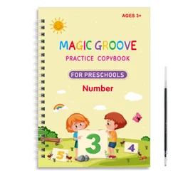 Reusable Magic Drawing Copybook for Children's Educational Pen Control and Writing Skill Development (Number)