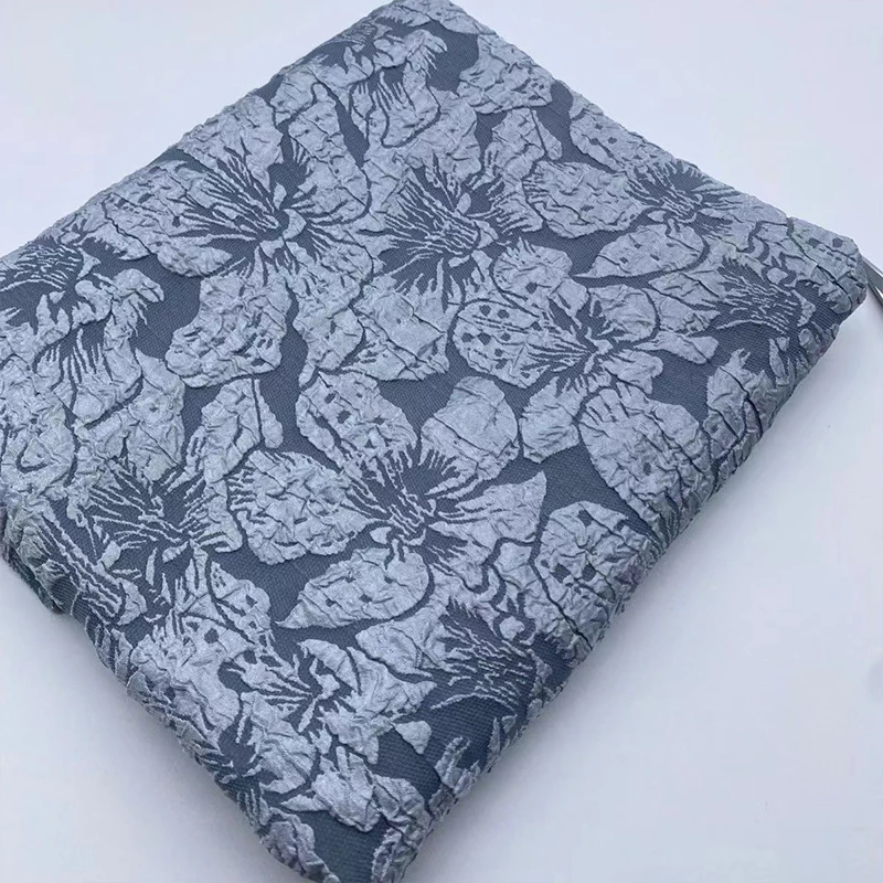 1x1,5 m Blase Damast Jacquard Falten Stoff Lilie Blume Relief Jacquard Brokat DIY Kleid Cheong sam Vintage Designer Stoff – Detail 4