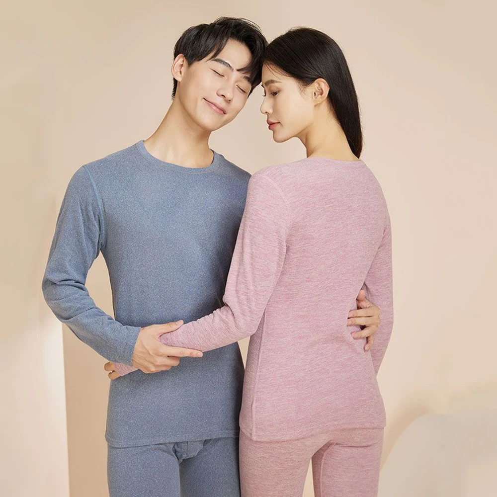 Thermal Underwear Long Johns Winter Women Clothes Wool and silk Warm Lingerie 2 Pieces Thermal Pants Long Sleeve Bottoming Shirt