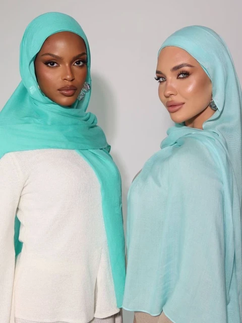 106994-1121ae.jpg Mini Hijab Modal avec sous-bonnet – Ensemble Basique Extensible, Foulard Fin et Respirant, Protection Solaire, Voile 165*50cm