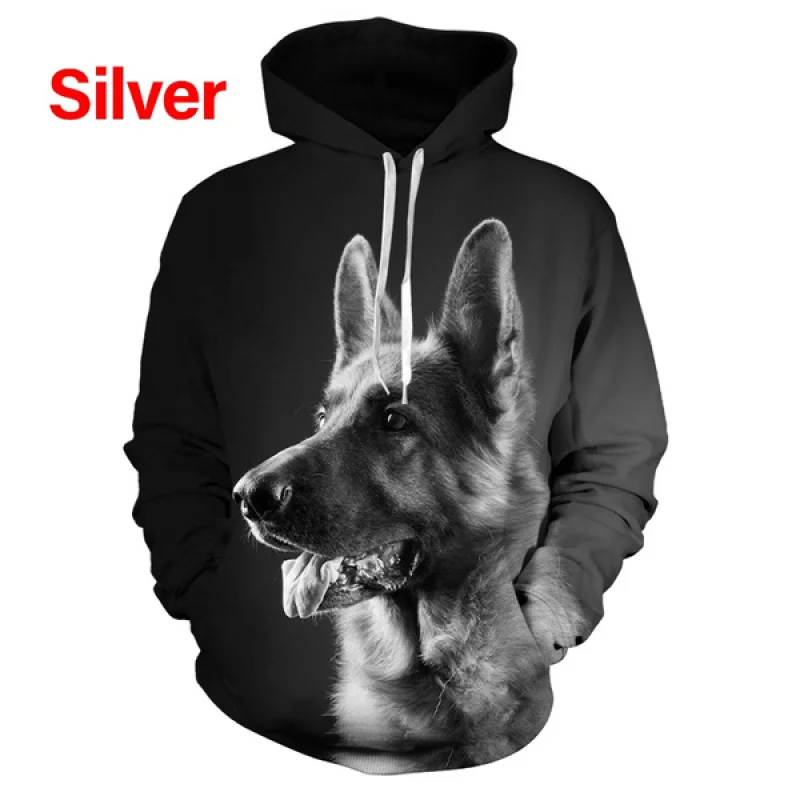 Pullover Funny Animal Cute Dog 3D Printed Hoodie German Shepherd Sweatshirt Long Sleeve Tops