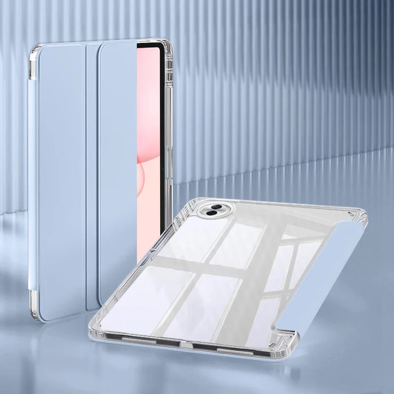 Clear Acrylic Trifold Stand Tablet Case with Pen Holder