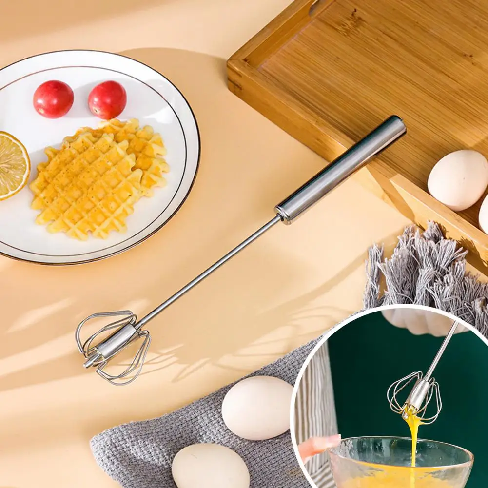 

Egg Mixer Effortless Blending Whisk Set for Home Kitchen Bakery Stainless Steel Hand Mixer Semi-automatic Whisk for Cooking