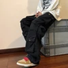 2023 Men Cargo Pants Multi-Pockets Tool Pants Harajuku Mens Vintage Loose Wide Leg Pants Streetwear Casual Hip-Hop Trousers 6