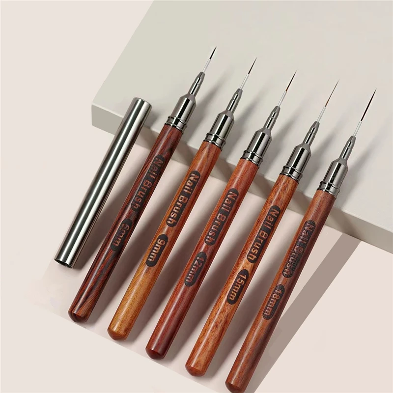 6/9/12/15/18mm Round Wood Handle Art Liner DIY Painting Brush Drawing Lines Stripe Flower Painting Pen UV Gel Brush 6