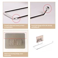 Support de papier toilette en acier inoxydable pour cuisine, porte-serviettes en papier, support de rangement pour papier toilette de salle de bain, crochet organisateur de salle de bain 6