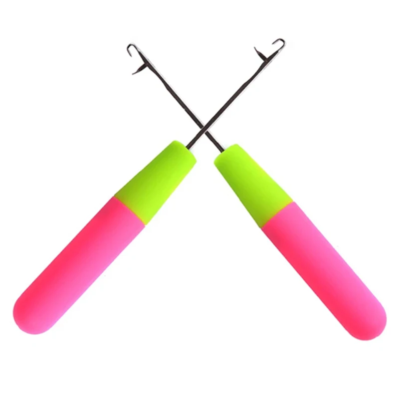 H&STRA 1PC Crochet Hook Needle Plastic Knitt Hair Crochet Needles For Making Braiding Dreadlock Hair Tools
