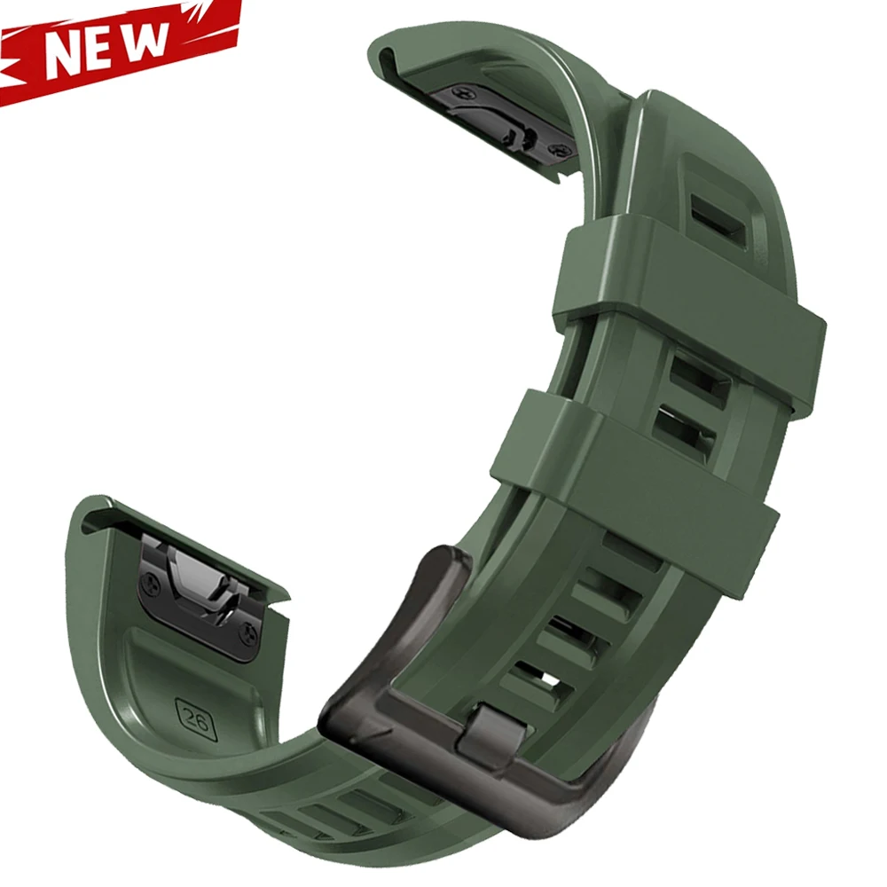 Enhanced Silicone QuickFit Strap - 26mm & 22mm Soft Watchband Bracelet