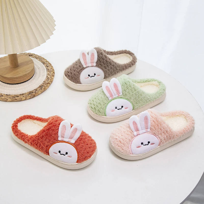 Cotton Kids Slippers Rabbit Shaped Indoor Winter