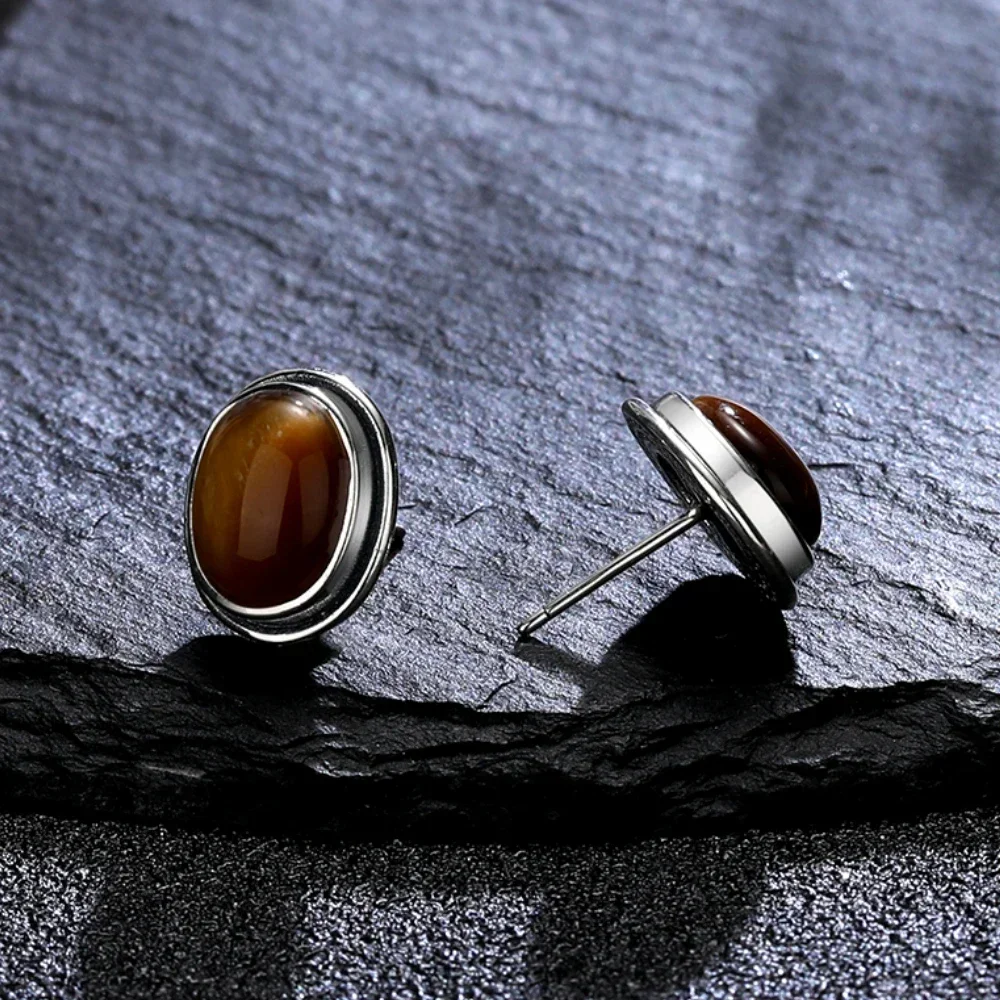 Boucles D'oreilles En Argent Massif 925 Avec Améthyste Naturelle Ovale 23x14x8 Mm - Fabriqué En France - Neuf Avec étiquettes