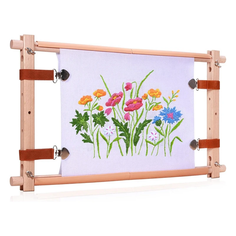 PZHI-Wooden Crossstitch Frame-Needle Point Embroidery Tapestry Scroll Frame-Embroidery Tapestry Quilting Frame For Embroidery