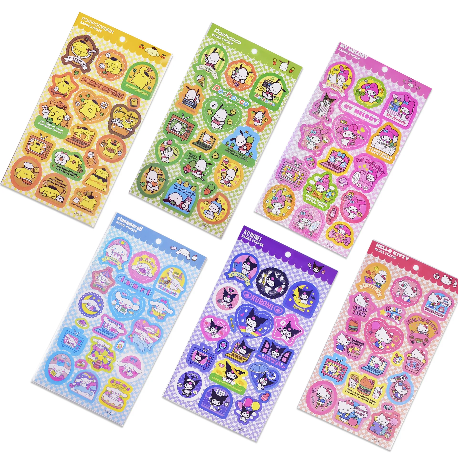 

50pcs Sanrio Guka Sticker Hello Kitty Melody Cinnamoroll Cartoon Decoration Material Children's Toys Stationery Wholesale