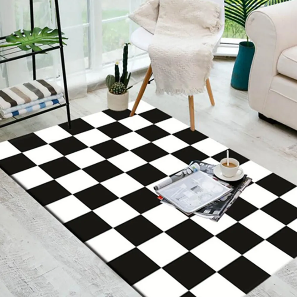 Large European Geometric black and white Carpet Area Rug For Bedroom Livingroom Kitchen Baths Mat Door Mat Anti-Slip Home carpet