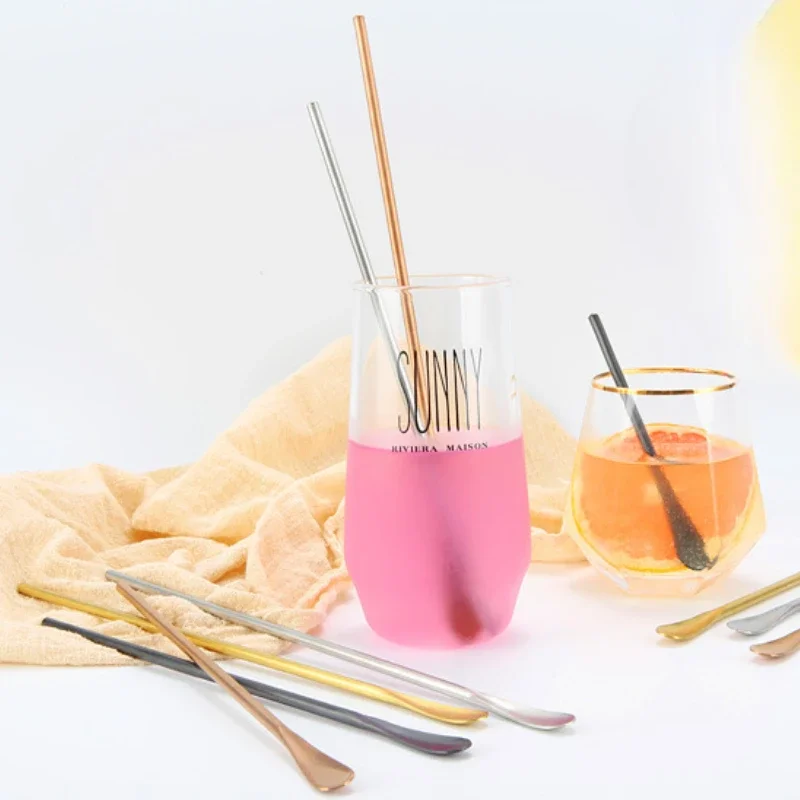 Long Handle Stainless Steel Spoons for Bar Cocktail Mixing Multi-size Drinks Muddler Stirrer Bartender Whisky Stir Rod Scoop