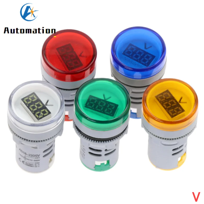 

22MM AD16 AD16-22DSV Type AC 60-500V Mini Voltage Meter LED Digital Display AC Voltmeter Indicator Light/Pilot Lamp 110V 220V