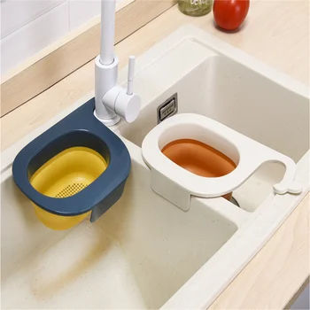Cestello di scarico Lavello Rack Rubinetto Senza trapano Lavabo da cucina Lavello Conservazione Cestello filtro per rifiuti multifunzionale Gadget da cucina pieghevole 1