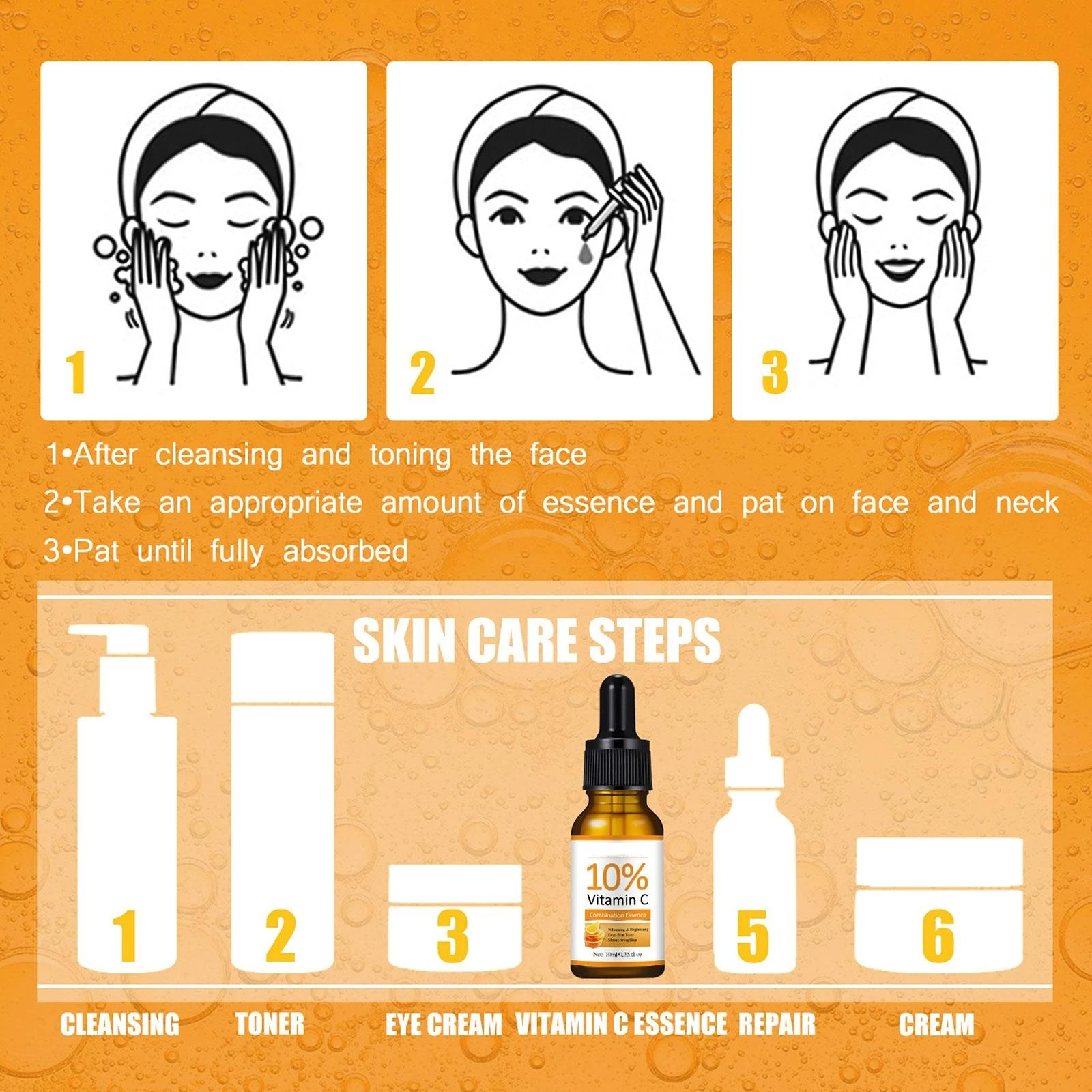 S928743571df64c78be80407dc4a61e4dU Vitamin C Serum for Face Whitening Facial Serum Hyaluronic Acid Dark Spot Remover Korean Skin Care Products Skincare