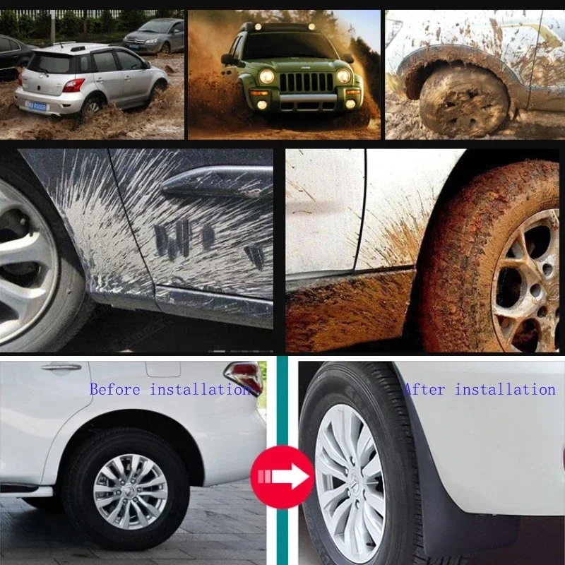 BAIC 베이징 5 X55 2025 X6 타이거 식스 2022-2025 4PCS 자동차 머드가드 앞뒤 펜더 방진 플랩 스플래시 가드 액세서리