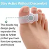 2pcs=1pair Silicone Two Hole Toe Separator Gel Foot Finger Protector Bunion Orthopedic Hallux Valgus Guard Straightener Pedicure 3