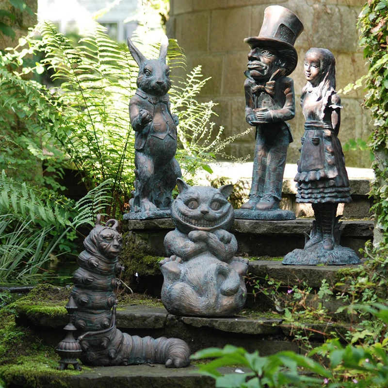 Resin Alice In Wonderland Ornament Garden Statue 22-25cm Graden Figurine  Sculpture Bunny Statues Decoration Home Room Decor - AliExpress