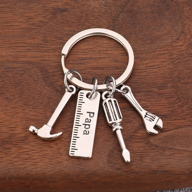 Portable Multi-Tool Keychain with Ruler, Hammer, Wrench, and Screwdriver Set - Ideal Gift