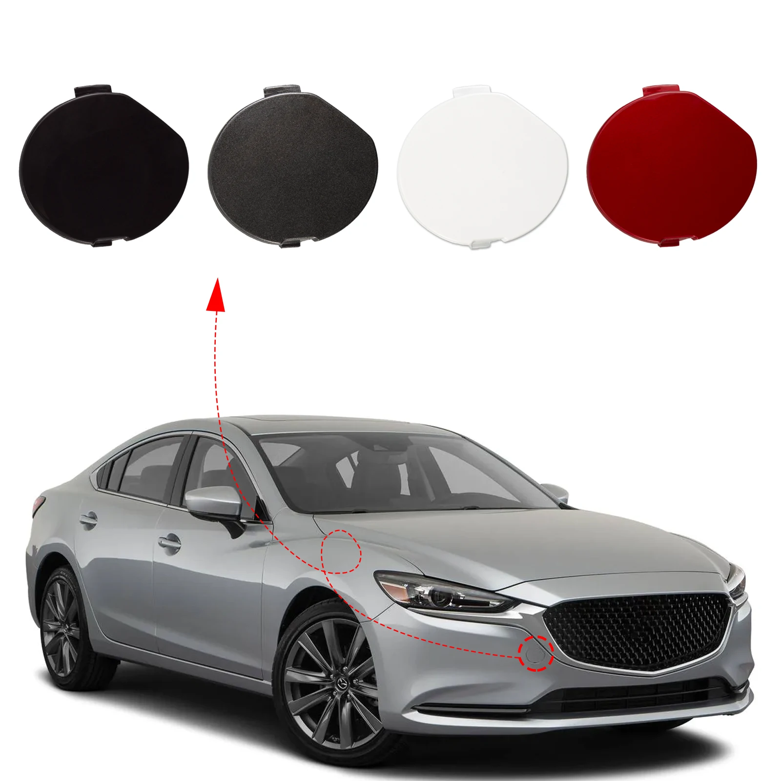 Front Bumper Tow Hook Cover Towing Eye Cap For Mazda 6 Atenza 2018 2021