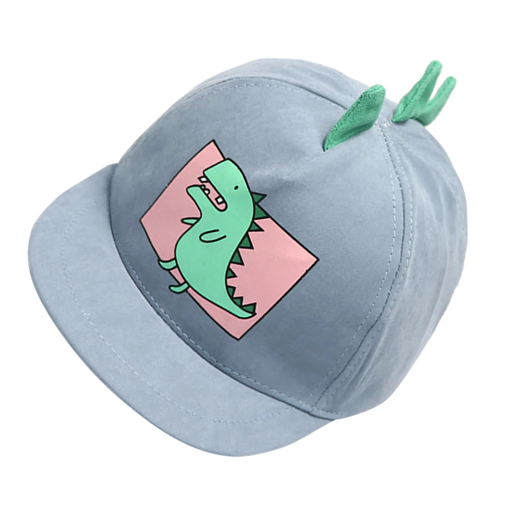 

Light Blue Summer Sun Hat Dinosaur Printing Baseball Baby Cartoon Peaked for Kid Child (Suitable for 1-6 Years Old, 48-52cm)