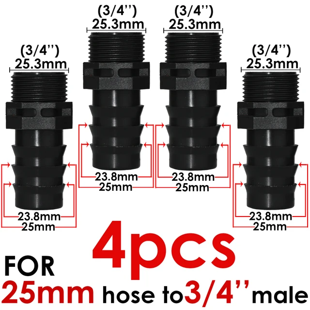 Kesla 4Db Javító Szál Csatlakozó 1/2 "3/4" Női Férfi És Barb 16 Mm 20 25 Pe Tömlő Adapter Csepegtető Öntözőrendszer Kertcső - Image 6