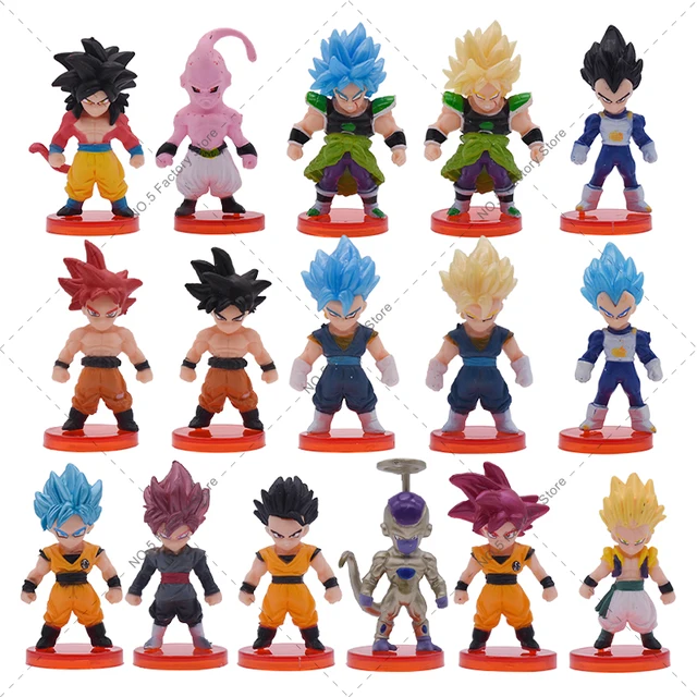 Figuras de acción de Dragon Ball Super, set de 16 piezas, Son Goku