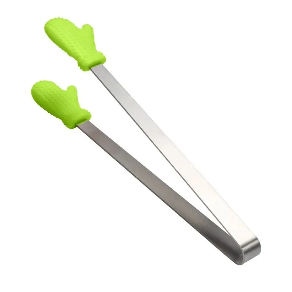Silicone Stainless Steel Mini Snack Tongs with Non-Slip Handles