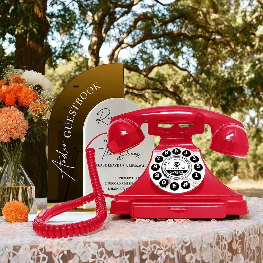 Audio Message Book Phone Audio Guestbook Book Classic Retro Phone Banquet Voice Check-in Message Birthday Party Celebrati