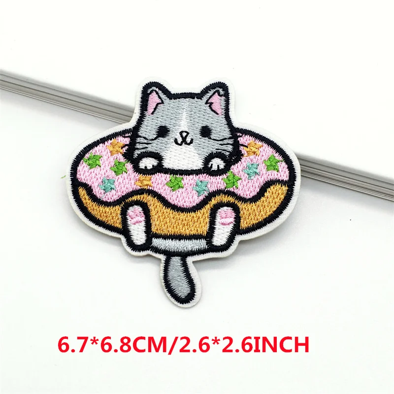 10 stücke Zufällig Cartoon Katze Applique Stickerei Patch Für Kleidung Tier Patch Eisen Auf Patches Auf Kleidung Nähen Aufkleber Patch – Detail 6