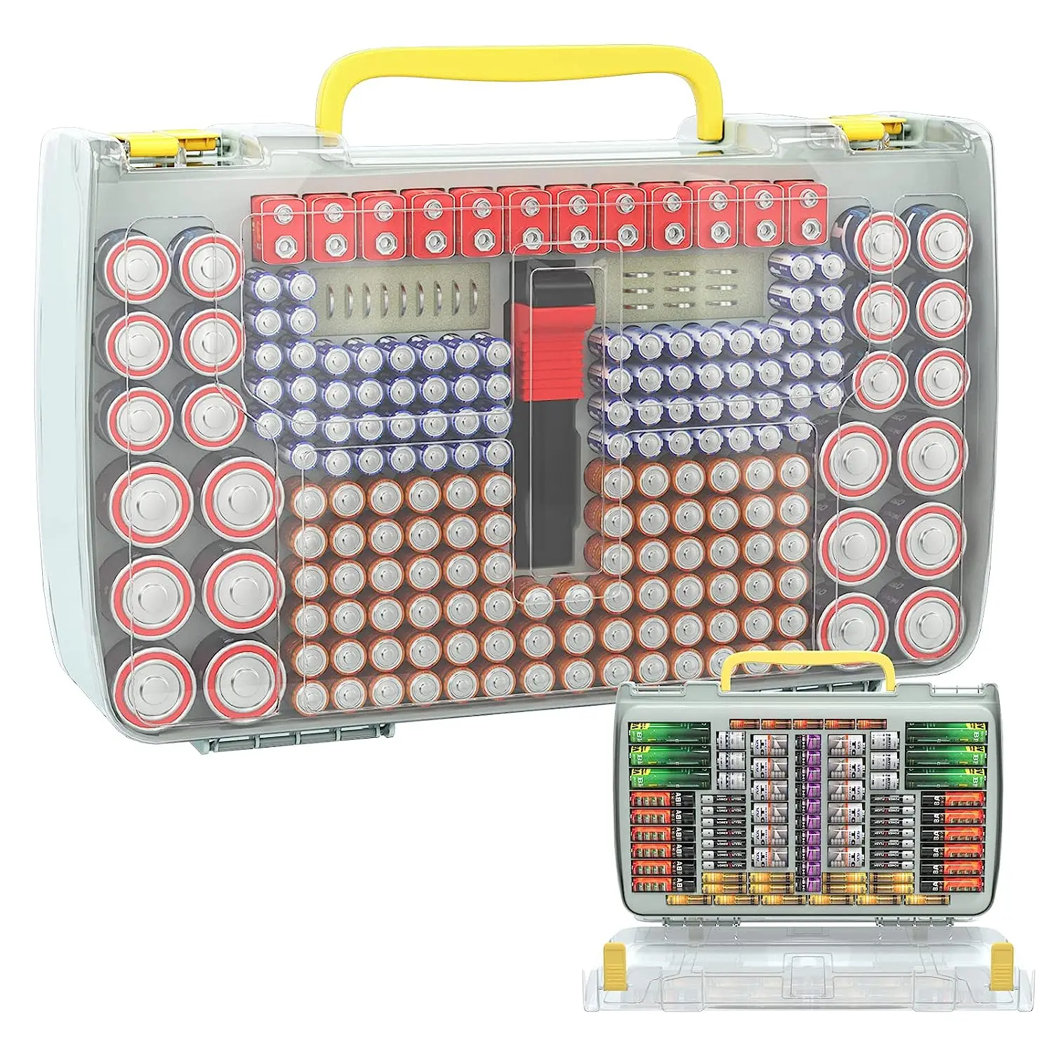

Large Capacity 269 Battery Organizer Storage Case With Tester, Double-Side Battery Holder Container9V Lithium 3V CR1632