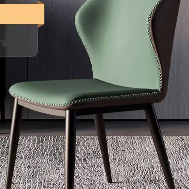 Nordic style cafe dining chair Light luxury high-end solid wood soft bag back modern simple sedentary comfortable chair
