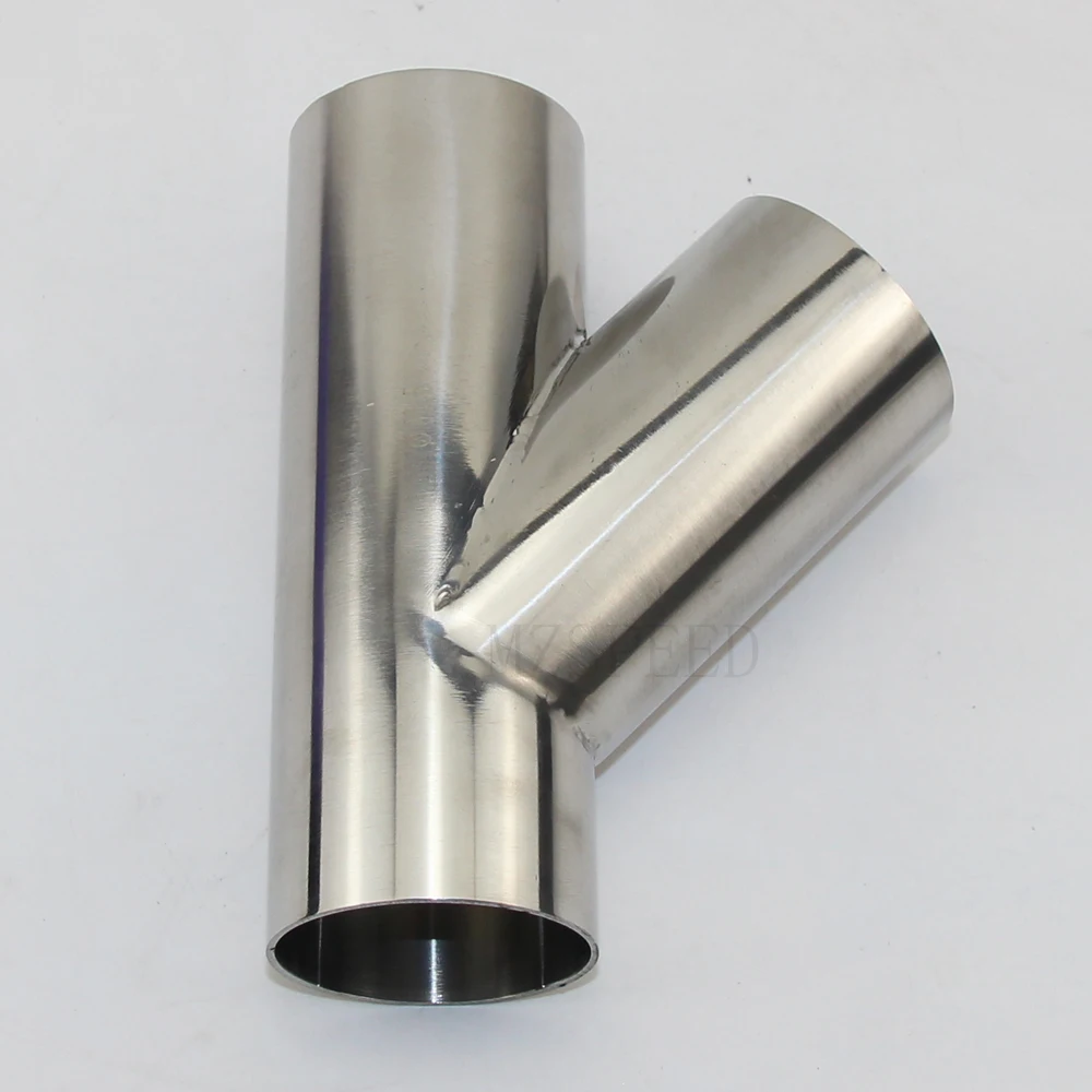 304 Stainless Steel 45 degree tee Stainless Steel Bevel 1.5 mm 2 thick tube OD 19mm-51 mm