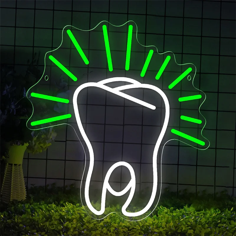 

Dentist Tooth LED Neon Light Sign Acrylic Business Neon Sign USB For Teeth Shop Dentist's Office Room Wall Art Decor LED Signs