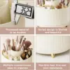 Makeup Brush Organizer 360° Rotating Cosmetic Organizer 5 Slot Makeup Brushes Cup Bathroom Vanity Desktop Storage Holder 3