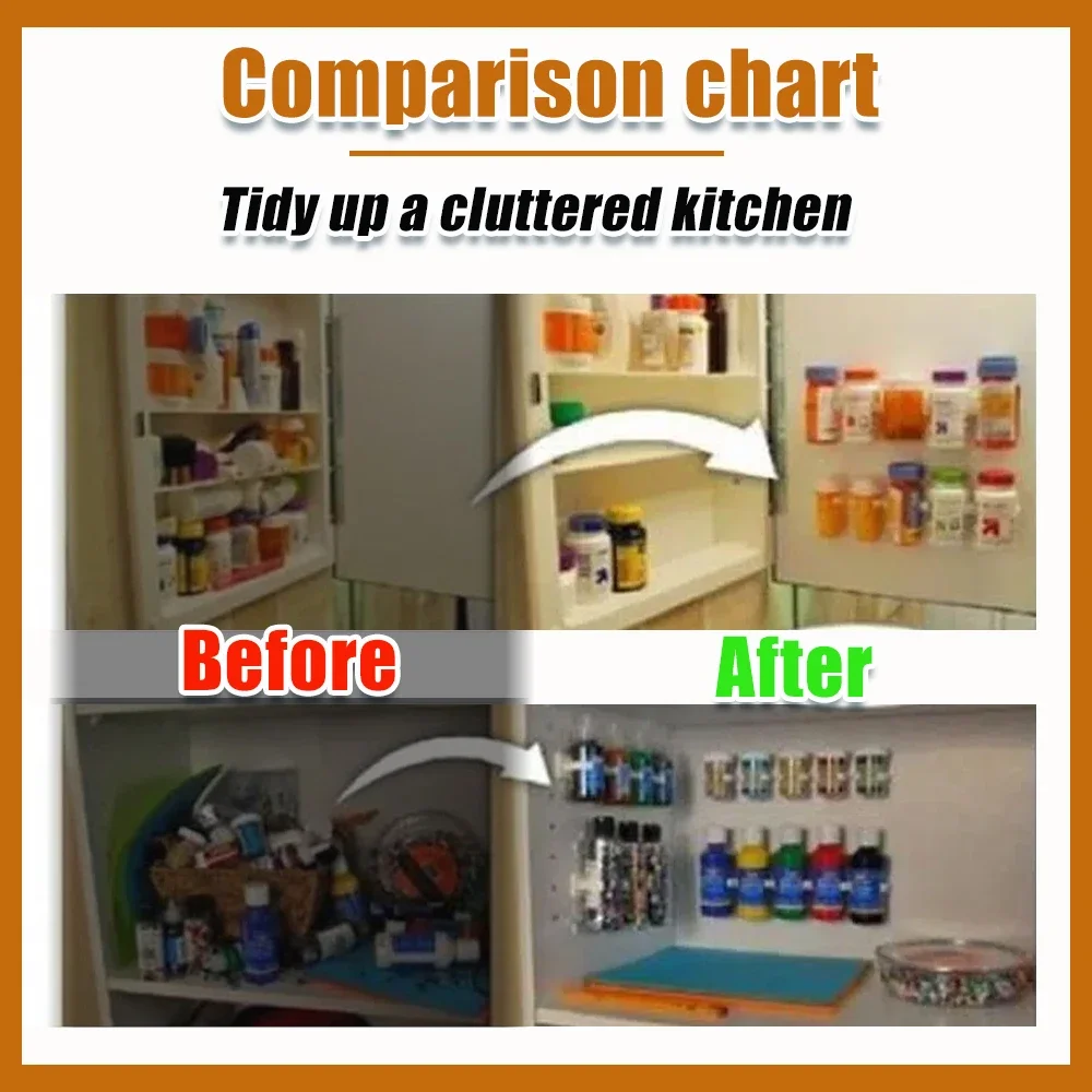 Kitchen Wall-Mounted Spice Bottle Organizer & Holder Set (2/4pcs)