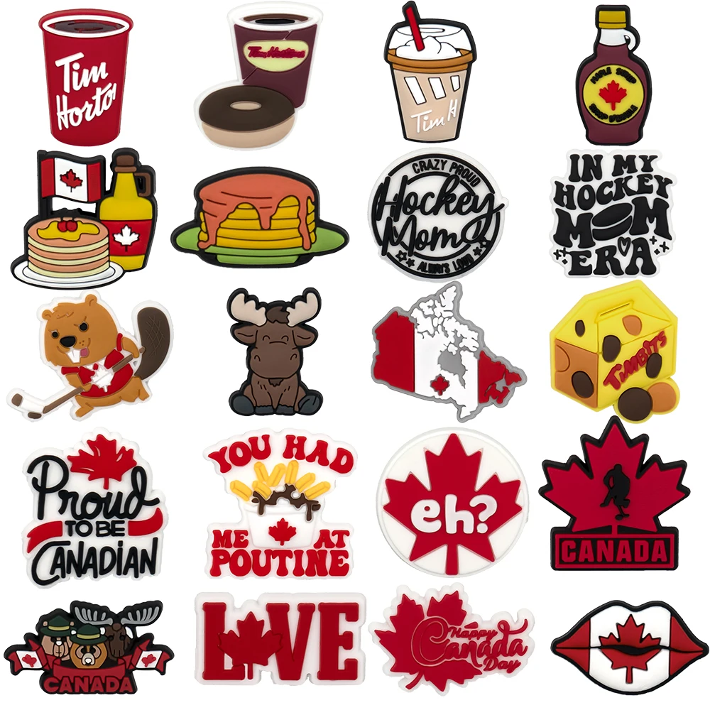 1/20PCS Shoe Charms Canada Style Food Maple Leaves for Women Men Shoe Clog Sneaker Sandal Buckle Kid Decoration shoe charms