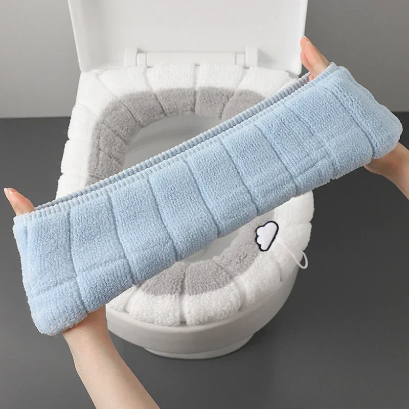 New Winter Warmer Toilet Seat Cover Thick Fleece Comfortable Baby Kids Potty Seats Pad Washable Closestool Warmer Accessories 3